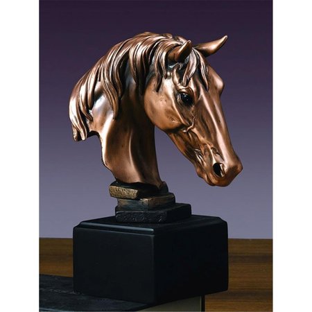 MARIAN IMPORTS Marian Imports F55127 Horse Head Bronze Plated Resin Sculpture - 5 x 3 x 8 in. 55127